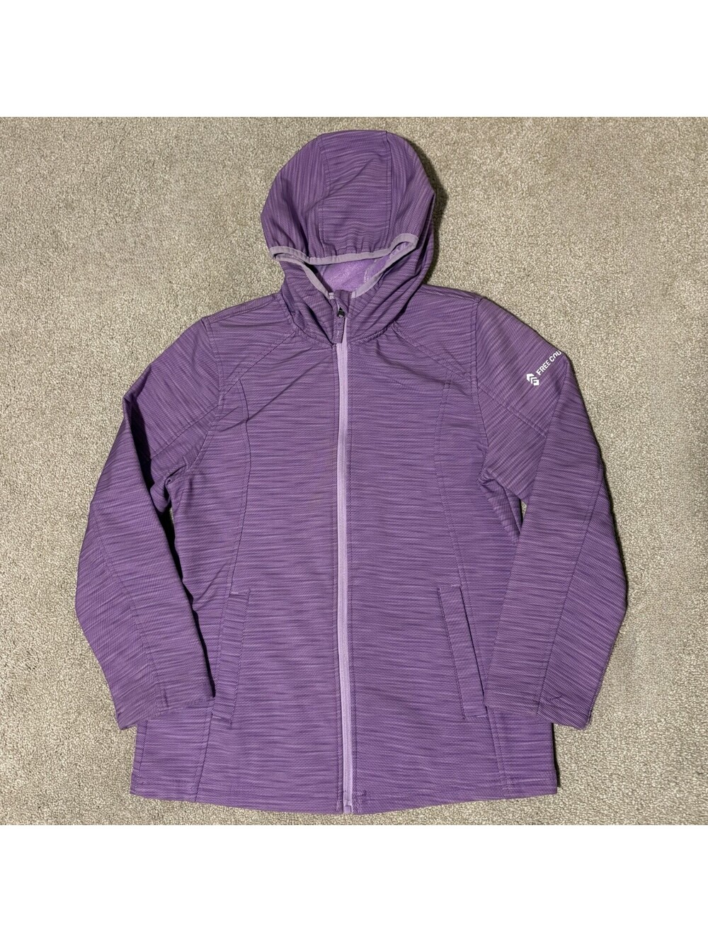 Free Country Girls Kids Sz 14/16 Fleece Lined Purple Full Zip Softshell Jacket